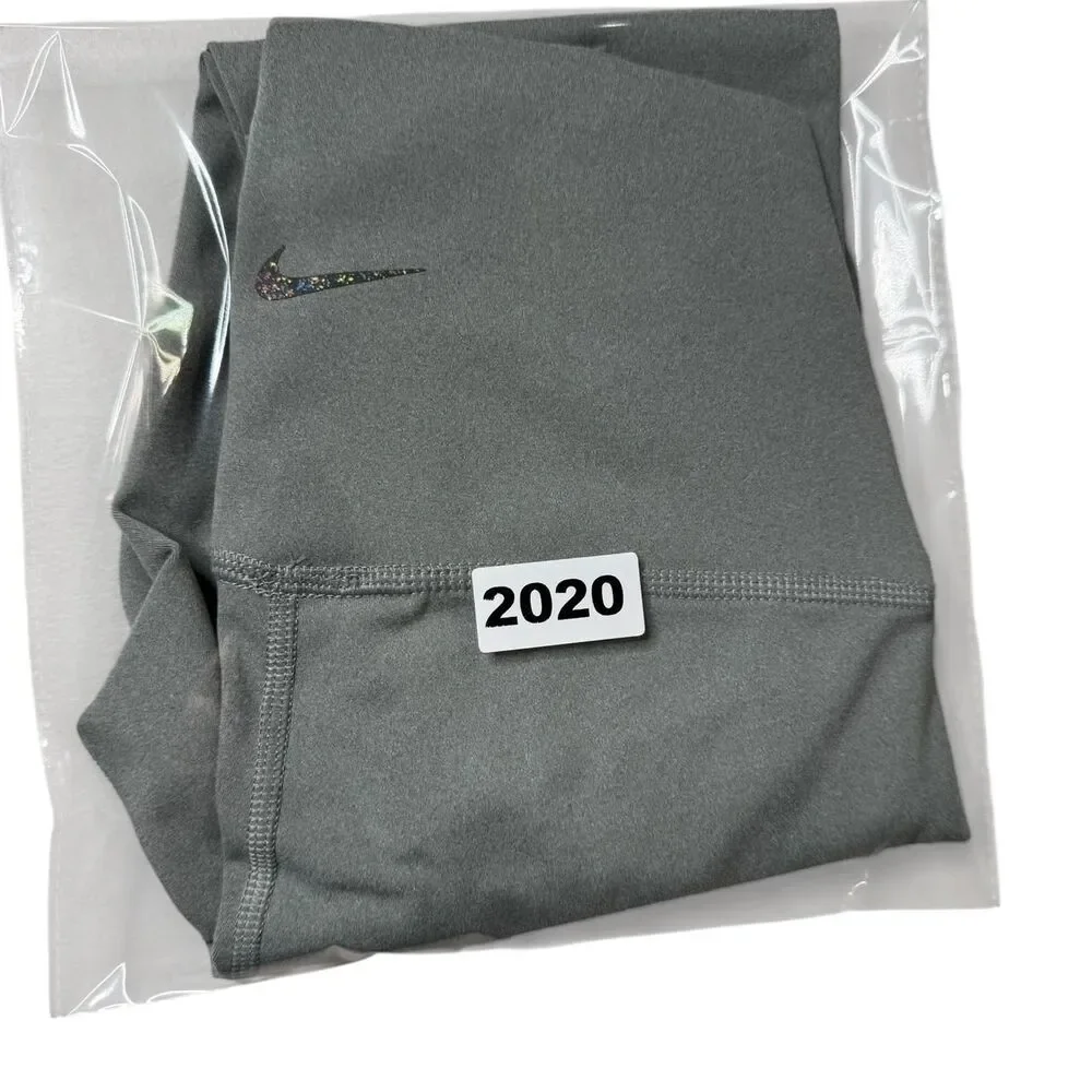 Nike Women's Grey and Green Leggings